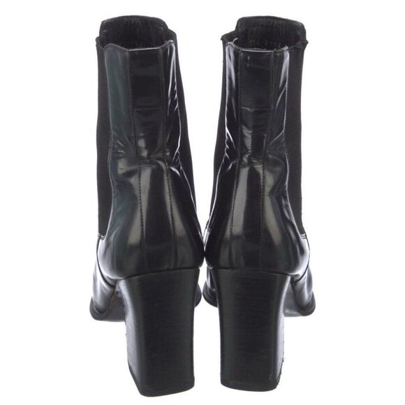 Gucci Authentic Solid Black Leather Block Heel Chelsea Boots 7.5 - Picture 4 of 9
